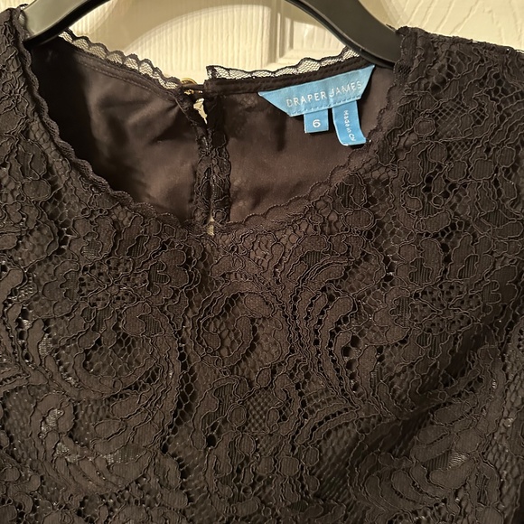 Draper James Black Lace Top NWT Size 6 - Picture 2 of 7